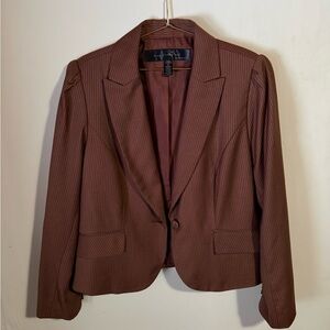 Apostrophe Chocolate Pinstripe Blazer